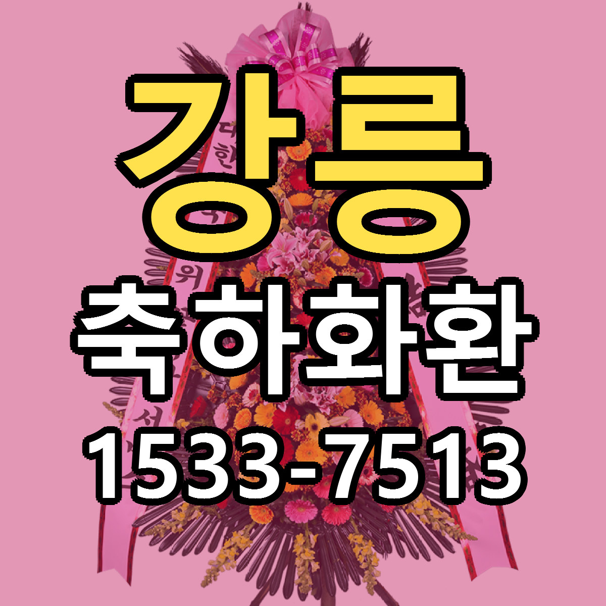 강릉 축하화환 빠른배송 리본문구 근처꽃집 예약